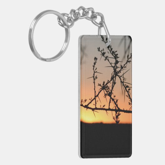 Afrikanisches Burchell-Zebra mit Streifen in Busch Schlüsselanhänger (Vorderseite links)