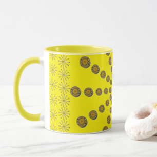 Afrikanisches Cooles Sonnenblumen-Polka-Punkt-Kuns Tasse