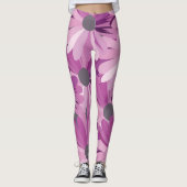 Afrikanisches Daisy-Muster für Lila Blume Leggings (Vorderseite)