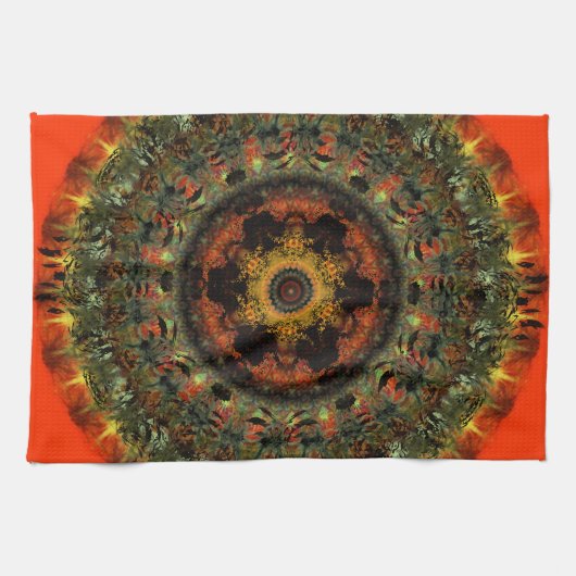 Afrikanisches Dämmerungs-Mandala-Küchen-Teetuch Küchentuch (Horizontal)