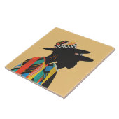 Afrikanisches Design, Einheimische, Hats Keramik Fliese (Seite)