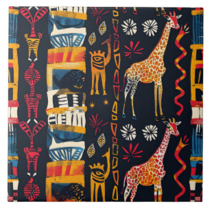 Afrikanisches Design, Giraffe Keramik Tile Fliese