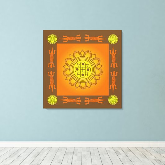 afrikanisches Design Leinwanddruck (Insitu (Holzboden))