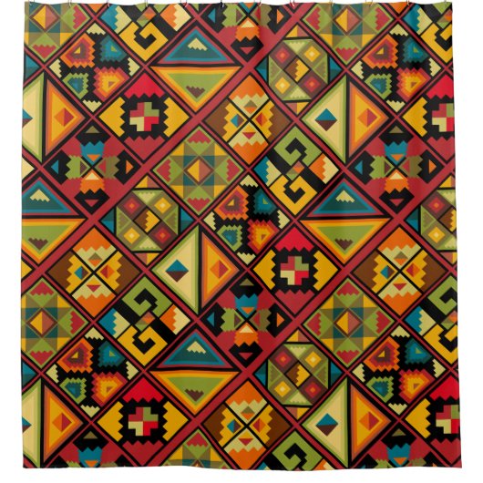 Afrikanisches Digitalpapier Duschvorhang (Vorderseite)