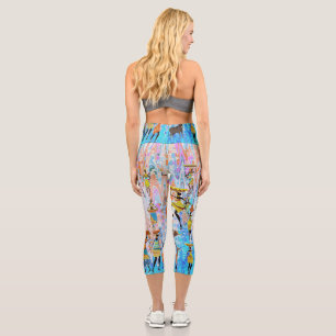 Afrikanisches Dorf Capri Leggings