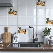 Afrikanisches Dorf Fliese