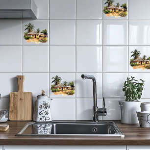 Afrikanisches Dorf Fliese