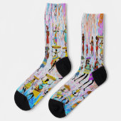 Afrikanisches Dorf Socken (Linkes Detail)