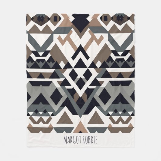 Afrikanisches Dreieck Geometrisches braunes graues Fleecedecke (Vorderseite)