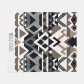 Afrikanisches Dreieck Geometrisches braunes graues Fleecedecke (Vorderseite (Horizontal))