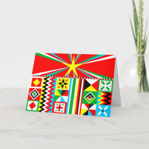 Afrikanisches Druckdesign Kente Stoffmuster Feiertagskarte