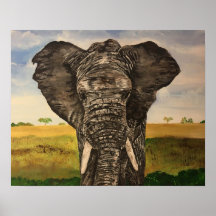 Afrikanisches Elefant Malerei Art Print Poster
