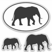 Afrikanisches Elefant-Silhouetten Vinyl Sticker-Se Aufkleber (Vorderseite)