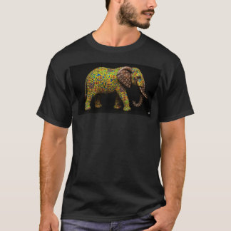 Afrikanisches Elefantendesign in Schwarz T-Shirt