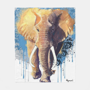 Afrikanisches Elefantendesign   Wildtiere Fleecedecke