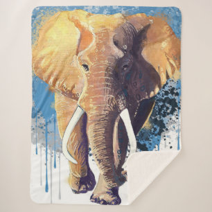 Afrikanisches Elefantendesign Wildtiere Sherpadecke
