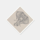 Afrikanisches Elefantendinner Party Serviette (Ecke)