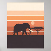 Afrikanisches ElefantenKinderzimmer drucken Poster (Vorne)