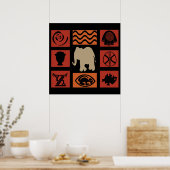 afrikanisches Elefantenmuster Poster (Küche)