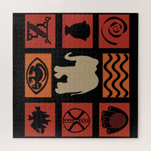 afrikanisches Elefantenmuster Puzzle (Horizontal)