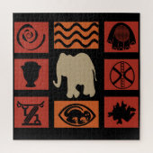 afrikanisches Elefantenmuster Puzzle (Vertikal)