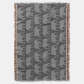 Afrikanisches Elefantenmuster-Silhouette | Wildnis Decke (Vorderseite Vertikal)