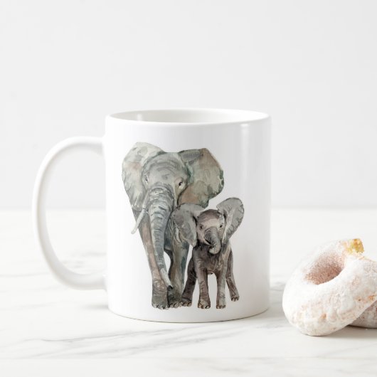 Afrikanisches Elefantenwild Kaffeetasse (Mit Donut)