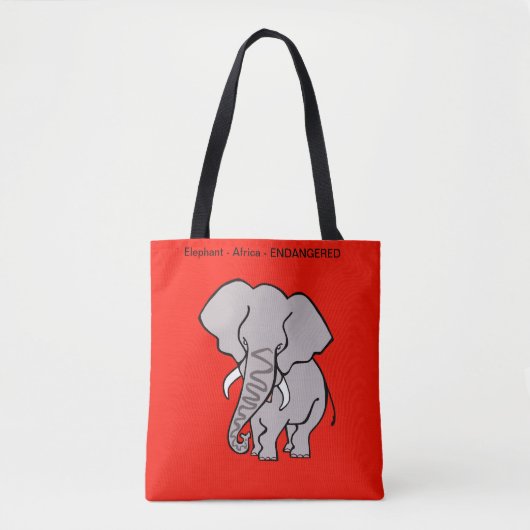 Afrikanisches ELEPHANT - gefährdetes Tier - Natur Tasche (Vorderseite)