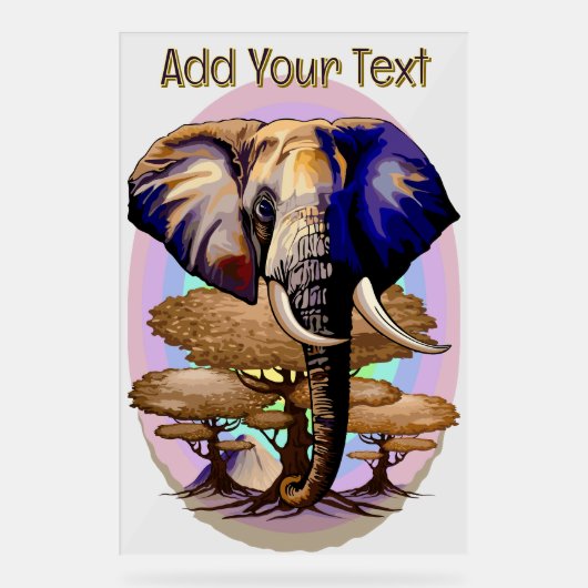 Afrikanisches Elephant Surreal Portrait Acrylschild (Vorderseite)