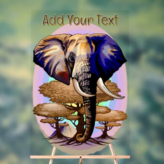 Afrikanisches Elephant Surreal Portrait Acrylschild (Neutral)