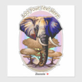 Afrikanisches Elephant Surreal Portrait Aufkleber (Blatt)