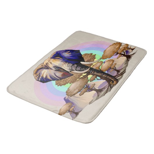 Afrikanisches Elephant Surreal Portrait Badematte (Schrägansicht)