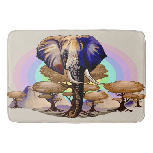 Afrikanisches Elephant Surreal Portrait Badematte (Vorderseite)