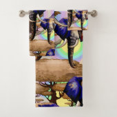 Afrikanisches Elephant Surreal Portrait Badhandtuch Set (Insitu)