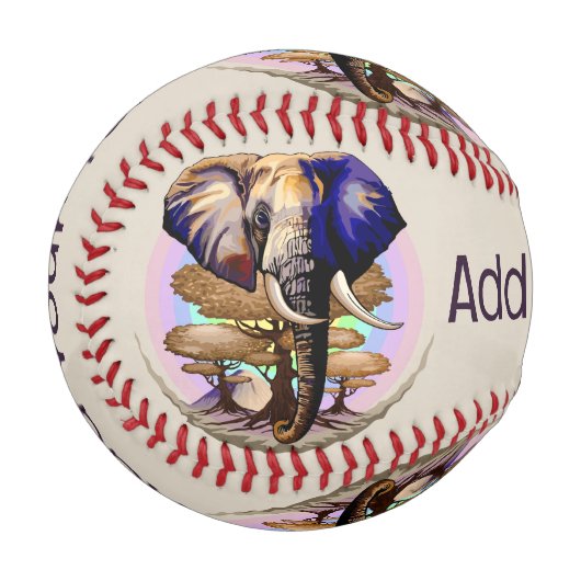 Afrikanisches Elephant Surreal Portrait Baseball (Vorderseite Links)