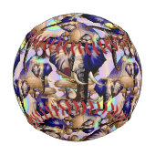 Afrikanisches Elephant Surreal Portrait Baseball (Vorderseite)