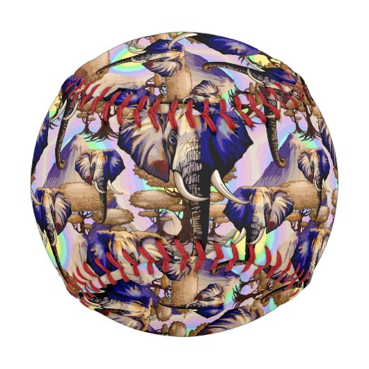 Afrikanisches Elephant Surreal Portrait Baseball (Vorderseite)
