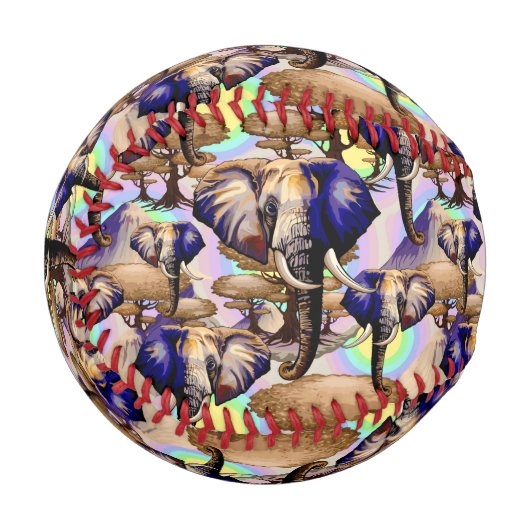 Afrikanisches Elephant Surreal Portrait Baseball (Vorderseite Links)