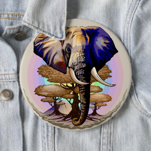 Afrikanisches Elephant Surreal Portrait Button