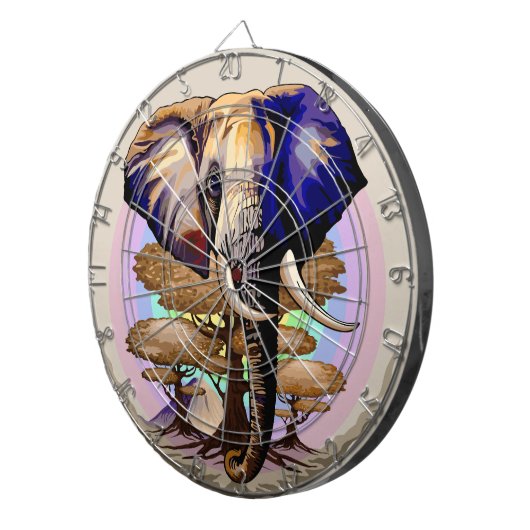 Afrikanisches Elephant Surreal Portrait Dartscheibe (Vorderseite rechts)