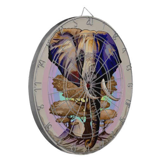 Afrikanisches Elephant Surreal Portrait Dartscheibe (Vorderseite Links)