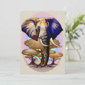 Afrikanisches Elephant Surreal Portrait Einladung (Stehend Vorderseite)