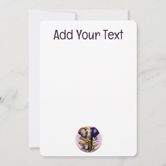 Afrikanisches Elephant Surreal Portrait Einladung (Rückseite)