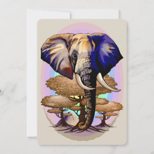 Afrikanisches Elephant Surreal Portrait Einladung