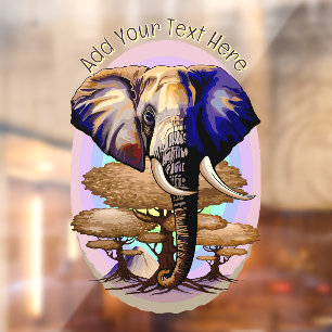 Afrikanisches Elephant Surreal Portrait Fensteraufkleber