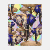 Afrikanisches Elephant Surreal Portrait Fleecedecke (Vorderseite)