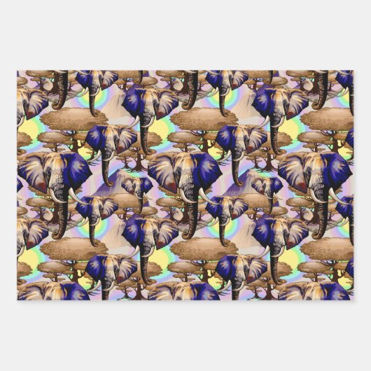 Afrikanisches Elephant Surreal Portrait Geschenkpapier Set (Vorderseite 3)