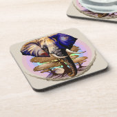 Afrikanisches Elephant Surreal Portrait Getränkeuntersetzer (Linke Seite)