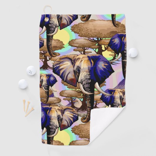 Afrikanisches Elephant Surreal Portrait Golfhandtuch (Insitu)