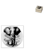 Afrikanisches Elephant Surreal Portrait Gummistempel (Stempel)